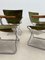 Mid-Century Wood Metal and Green Canvas Folding Armchairs, Set of 4, Image 11