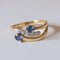 18k Vintage Gold Ring with Sapphires and Diamonds, 1950s 2