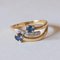 18k Vintage Gold Ring with Sapphires and Diamonds, 1950s, Image 2