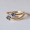 18k Vintage Gold Ring with Sapphires and Diamonds, 1950s 3