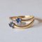 18k Vintage Gold Ring with Sapphires and Diamonds, 1950s, Image 3