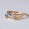 18k Vintage Gold Ring with Sapphires and Diamonds, 1950s, Image 4