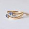18k Vintage Gold Ring with Sapphires and Diamonds, 1950s 5
