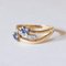 18k Vintage Gold Ring with Sapphires and Diamonds, 1950s, Image 5