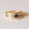 18k Vinatge Gold Band Ring with Topaz, 1950s 2