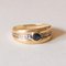 18k Vinatge Gold Band Ring with Topaz, 1950s, Image 2