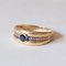 18k Vinatge Gold Band Ring with Topaz, 1950s 7