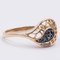 18K Vintage Yellow Gold Ring with Sapphires and Diamonds, 1970s, Image 2