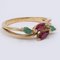 18K Vintage Yellow Gold Ring with Rubies and Emeralds, 1970s 2