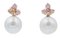 South-Sea Pearls, Rubies, Diamonds, 14 Karat Rose Gold Dangle Earrings, Set of 2, Image 3