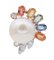 Perlen, Mehrfarbige Saphire, Diamanten, Ohrringe aus 14 Karat Rose und Weißgold, 2er Set 2