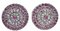 Boucles d'Oreilles Rubis, Diamants, Or Rose et Argent, Set de 2 1