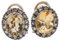 Yellow Topazs, Diamonds, Rose Gold and Silver Earrings, Set of 2 1