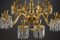 Lámpara de araña grande con adornos y cristales de bronce dorado, Imagen 15