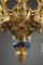 Lámpara de araña grande con adornos y cristales de bronce dorado, Imagen 18