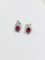 Boucles d'Oreilles en Or Blanc 18 Carats, Rubis et Diamants, Set de 2 3