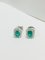 18 Carat White Gold, Emerald & Diamond Stud Earrings, Set of 2 1
