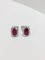 9 Carat White Gold, Ruby & Diamond Stud Earrings, Set of 2 2