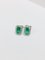 9 Carat White Gold, Emerald & Diamond Stud Earrings, Set of 2 1