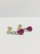 Boucles d'Oreilles en Or Blanc/Jaune 9 Carat, 1.50 Carat, Rubis et Diamant, Set de 2 2