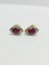 9 Carat White/Yellow Gold, Ruby & Diamond Earrings, Set of 2, Image 1