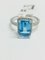 9 Carat White Gold, Blue Topaz & Diamond Dress Ring 2