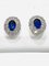 Vintage White Gold Sapphire & Diamond Cluster Earrings, Set of 2 1