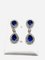 Vintage White Gold Sapphire and Diamnd Drop Earrings, Set of 2 1