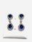 Vintage White Gold Sapphire and Diamnd Drop Earrings, Set of 2, Image 1