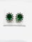 Vintage White Gold Emerald and Diamond Cluster Earrings, Set of 2, Image 1