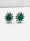Vintage White Gold Emerald and Diamond Cluster Earrings, Set of 2 2
