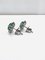 Vintage White Gold Emerald and Diamond Cluster Earrings, Set of 2 3