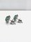 Vintage White Gold Emerald and Diamond Cluster Earrings, Set of 2, Image 3