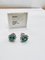 Vintage White Gold Emerald and Diamond Cluster Earrings, Set of 2 5