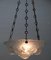 Art Nouveau Hanging Lamp with Floral Decor in the Style of Luneville, 1930s 2