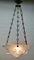 Lampe à Suspension Art Nouveau avec Décor Floral dans le Style de Lunéville, 1930s 5