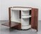 Mueble bar de madera y mármol de Carrara con ruedas, Italia, años 60, Immagine 4