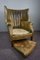 Antique Patinated Wingback Library Chair 8