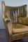 Antique Patinated Wingback Library Chair 10