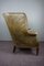 Antique Patinated Wingback Library Chair 6