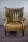 Antique Patinated Wingback Library Chair 1