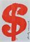 Dollar Sign, Red, Vintage Screen Print, 1982 1