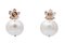 White Pearls, Rubies, Diamonds and Rose Gold Earrings, Set of 2 4