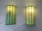 Italian Sconces in Green Glass with Cat and Dog Illustrations, 1950s 3