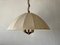 German Pendant Lamp in Brass with Fabric Shade from WKR, 1970s 1