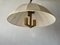 German Pendant Lamp in Brass with Fabric Shade from WKR, 1970s 5