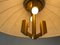 German Pendant Lamp in Brass with Fabric Shade from WKR, 1970s 6