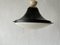 Italian Stilnovo Style Ceiling Lamp in Black Metal and White Acrylic Glass, 1950s 1