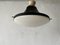 Lámpara de techo estilo Stilnovo italiana de metal negro y vidrio acrílico blanco, años 50, Imagen 3