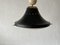 Lámpara de techo estilo Stilnovo italiana de metal negro y vidrio acrílico blanco, años 50, Imagen 10